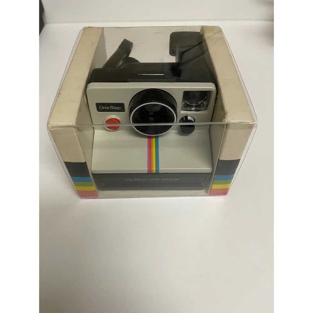 Vintage Polaroid OneStep Land Camera Rainbow Stripe SX-70 Film Camera in Box